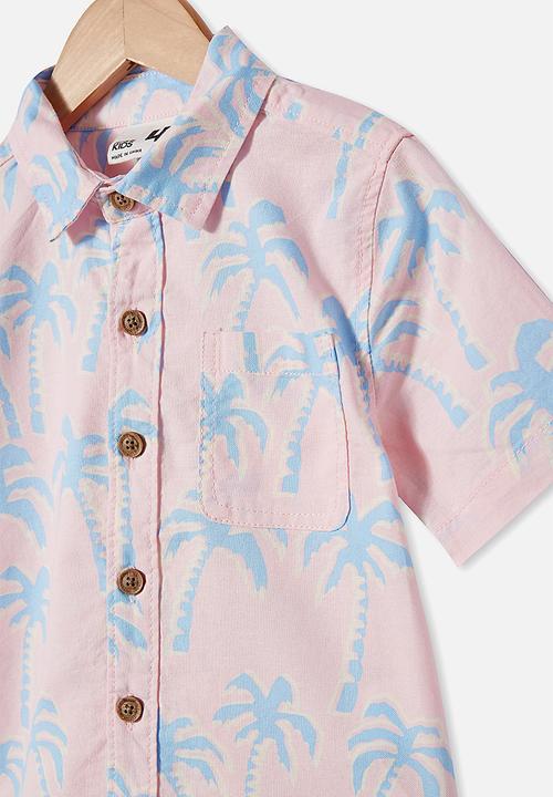 Cotton On - Resort short sleeve shirt - wild palms/pink quartz