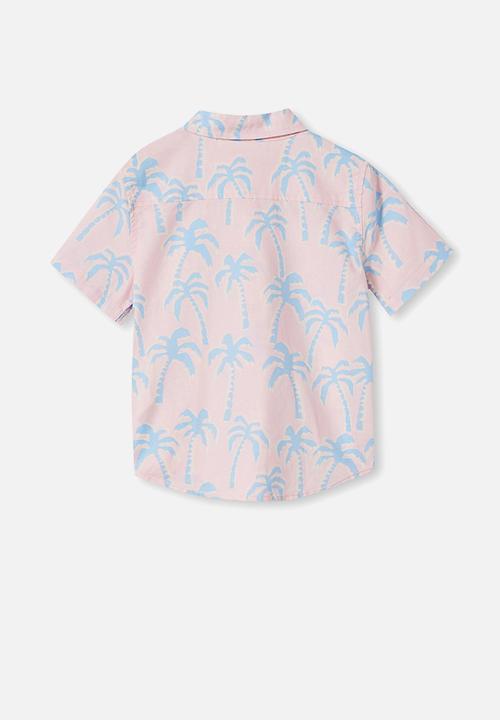 Cotton On - Resort short sleeve shirt - wild palms/pink quartz