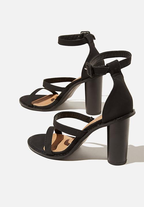 Cotton On - Lacey three strap heel - black