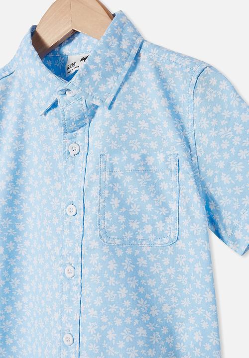 Cotton On - Resort short sleeve shirt - daisy/sky haze