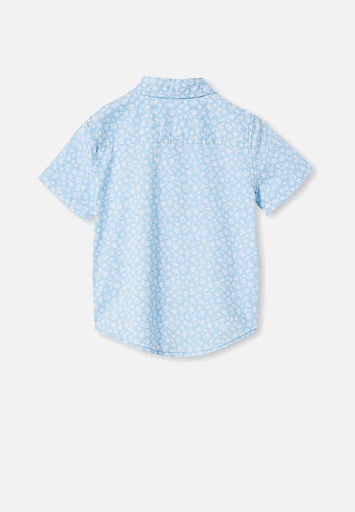 Cotton On - Resort short sleeve shirt - daisy/sky haze