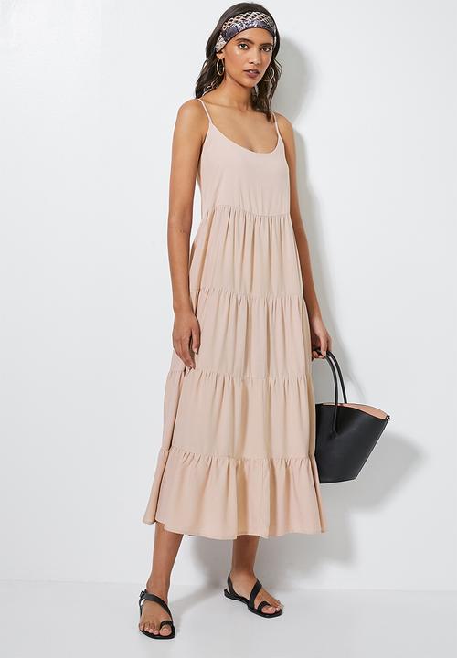 Superbalist - Tiered strappy midi - neutral 