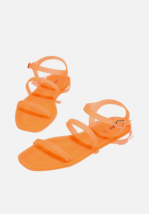 Cotton On - Triple strap jelly sandal - neon orange