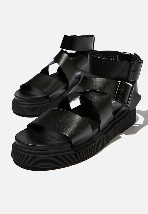 Cotton On - Gladiator combat sandal  - black pu