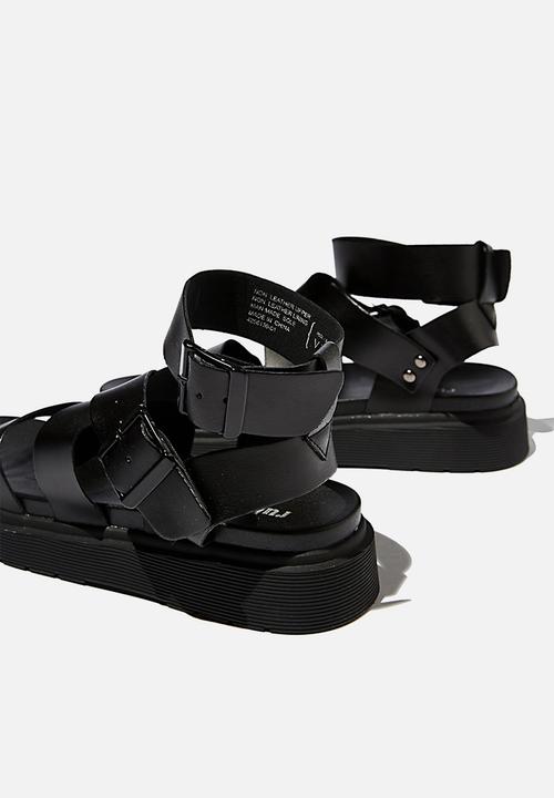 Cotton On - Gladiator combat sandal  - black pu