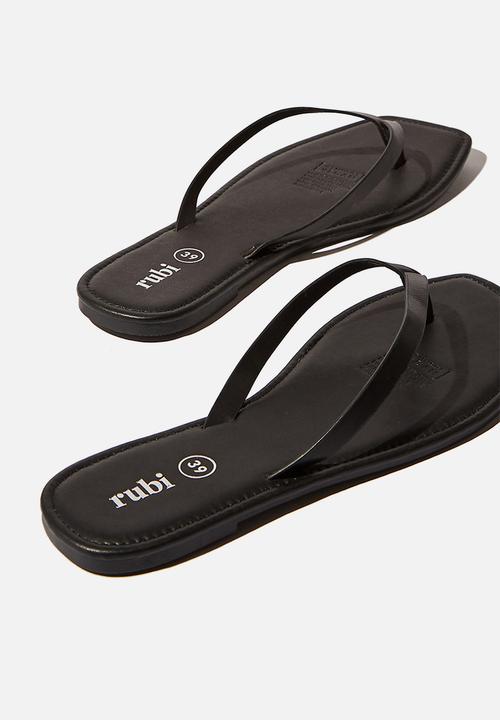 Cotton On - Everyday stella square toe thong - black