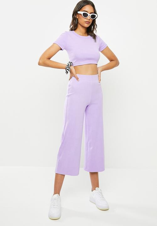 Blake - Rib cullotte pant - lilac