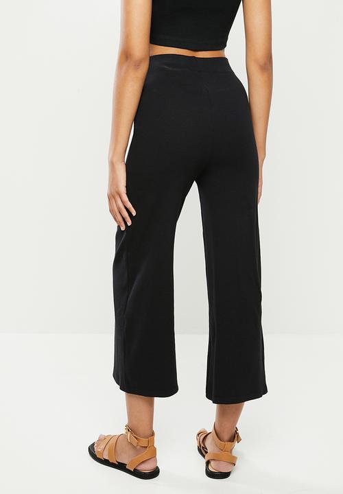Blake - Rib culotte pant - black