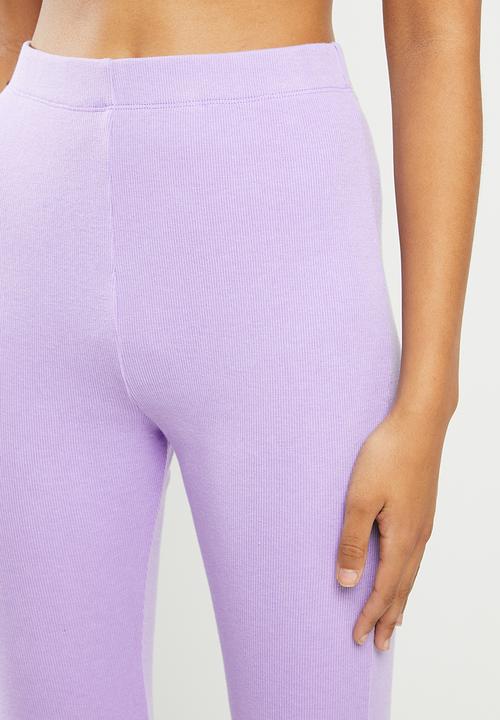 Blake - Ribbed flare pant - lilac