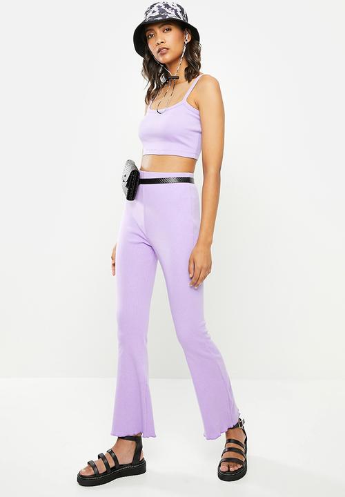 Blake - Ribbed flare pant - lilac