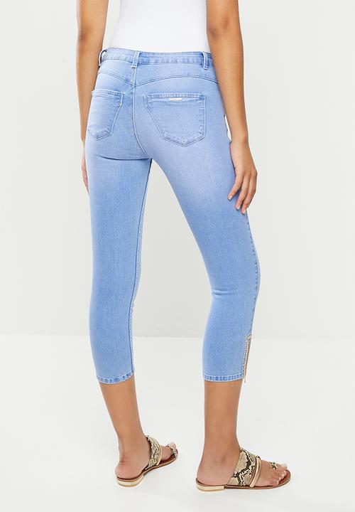 SISSY BOY - Fiesty axel capri with side zip - blue