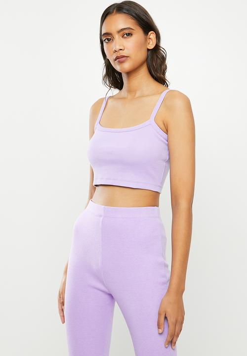 Blake - Ribbed cami crop top - lilac