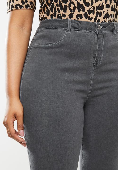Missguided - Plus lawless high waisted ankle zip jeans - grey