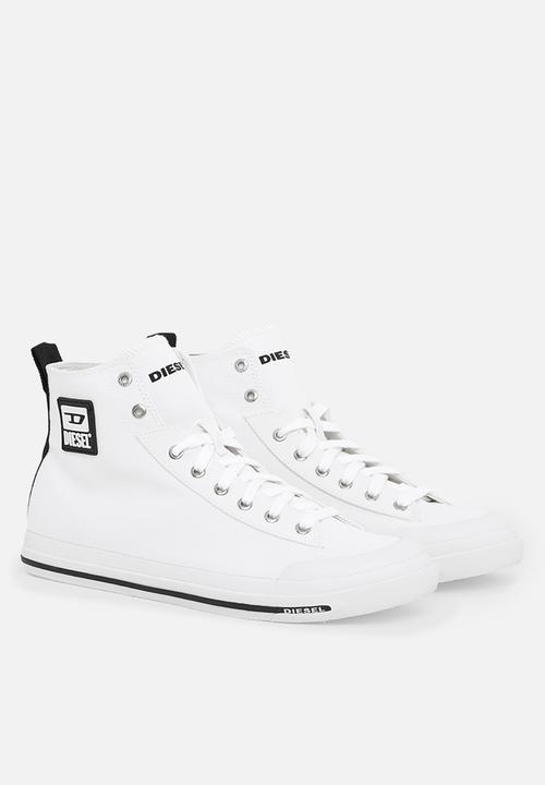 Diesel  - S-astico mid cut sneakers - star white