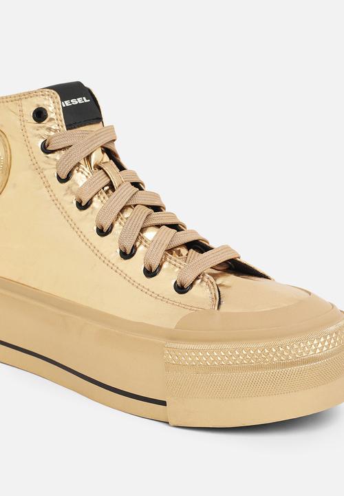 Diesel  - S-astico mc wedge sneakers - gold