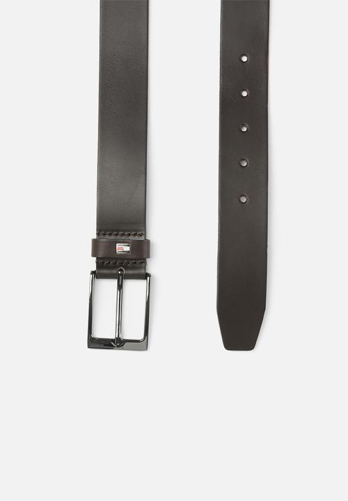 Tommy Hilfiger - Layton leather belt 3.5 - dark brown