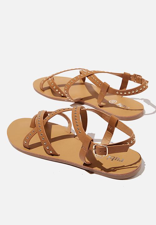 Cotton On - Tyra multi strap sandal - tan nubuck