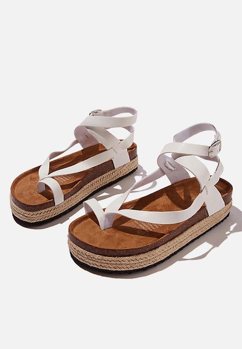 Cotton On - Ally flatform sandal - white