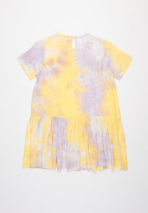 Rebel Republic - Tie dye tier dress - orange & purple 