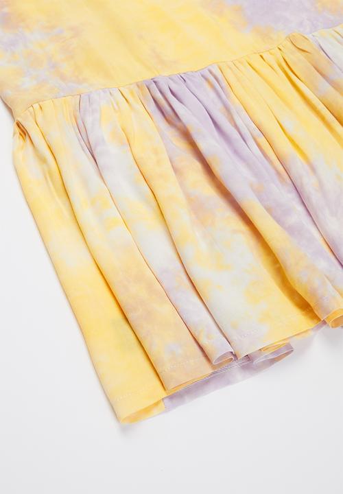 Rebel Republic - Tie dye tier dress - orange & purple 