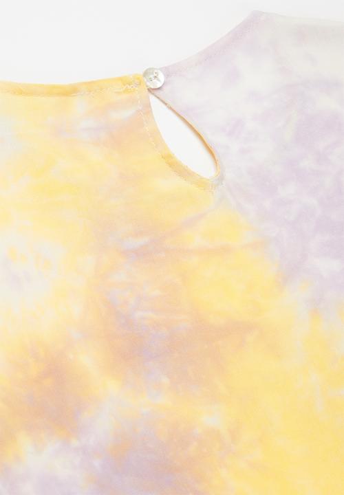 Rebel Republic - Tie dye tier dress - orange & purple 