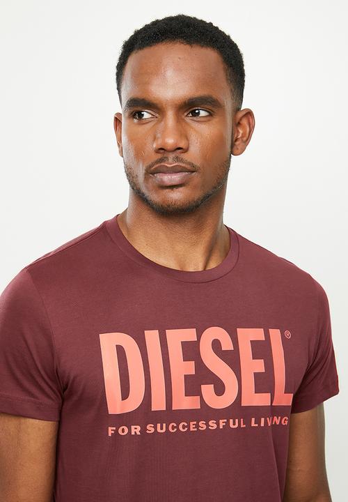 Diesel  - T-diego-logo T-shirt - burgundy
