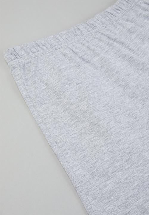 Rebel Republic - Girls printed pj set - white & grey