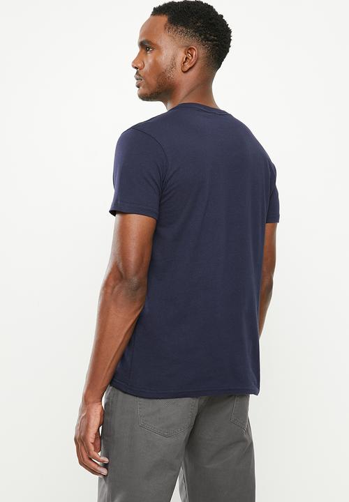 SOVIET - Springsteen slim fit short sleeve crew neck tee - navy