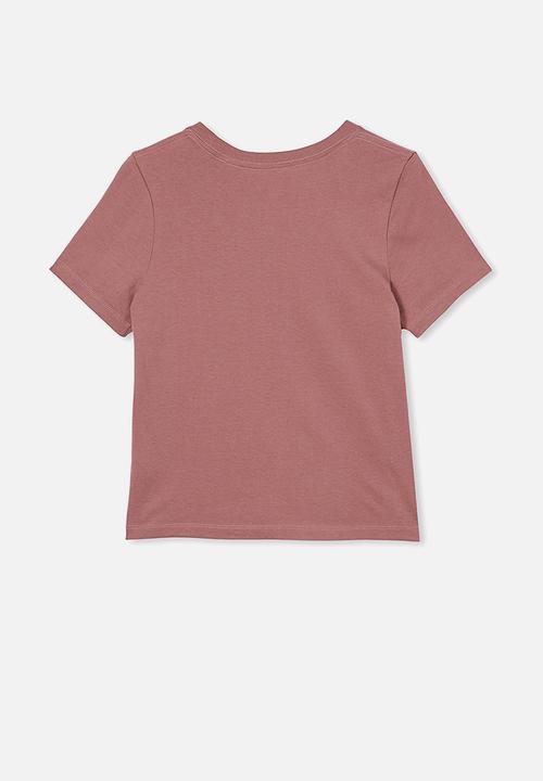 Free by Cotton On - Girls classic short sleeve tee - dusty berry
