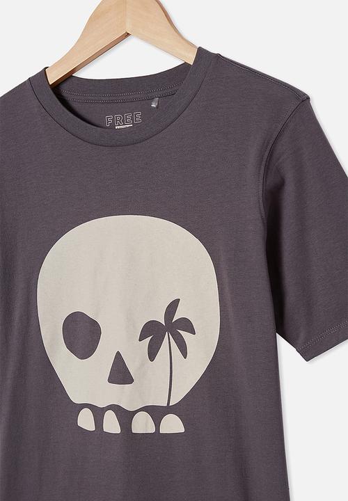 Free by Cotton On - Free boys skater short sleeve tee - grey