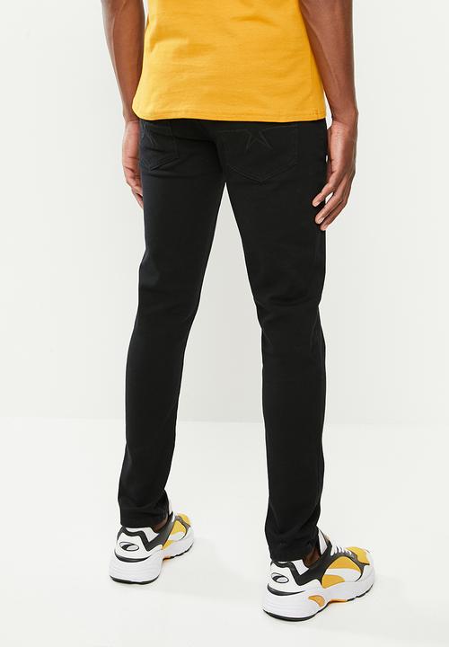 SOVIET - Strikers mens basic skinny denim - black