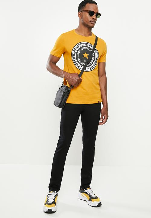 SOVIET - Strikers mens basic skinny denim - black