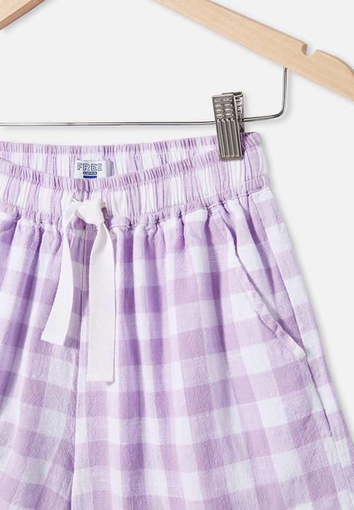 Free by Cotton On - Chelsea woven short - summer violet gingham