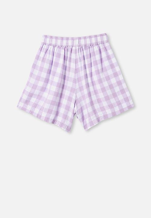 Free by Cotton On - Chelsea woven short - summer violet gingham
