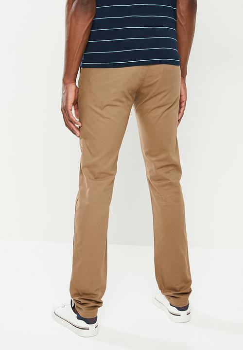 SOVIET - Beechworth mens slim leg fashion chino - brown