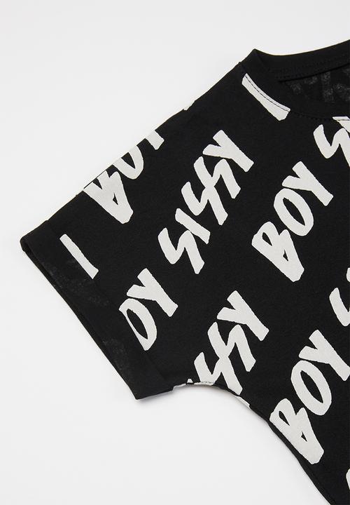 SISSY BOY - Boxy basic T-shirt - black & white