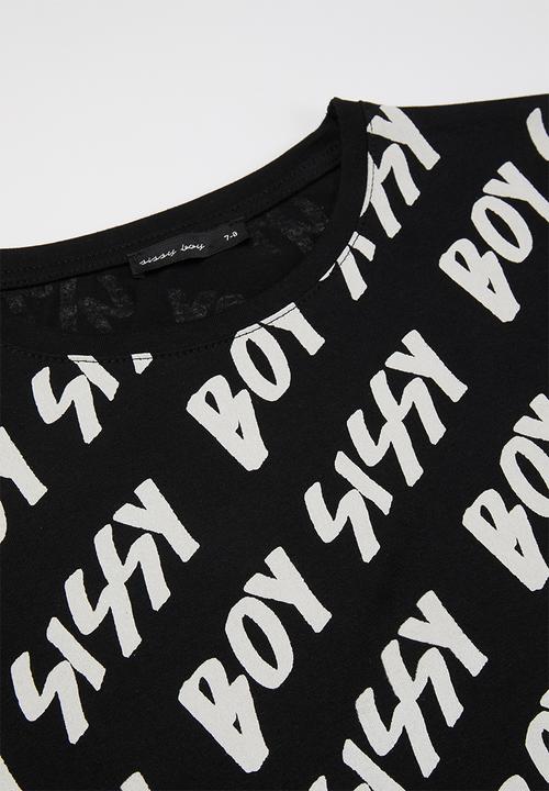 SISSY BOY - Boxy basic T-shirt - black & white
