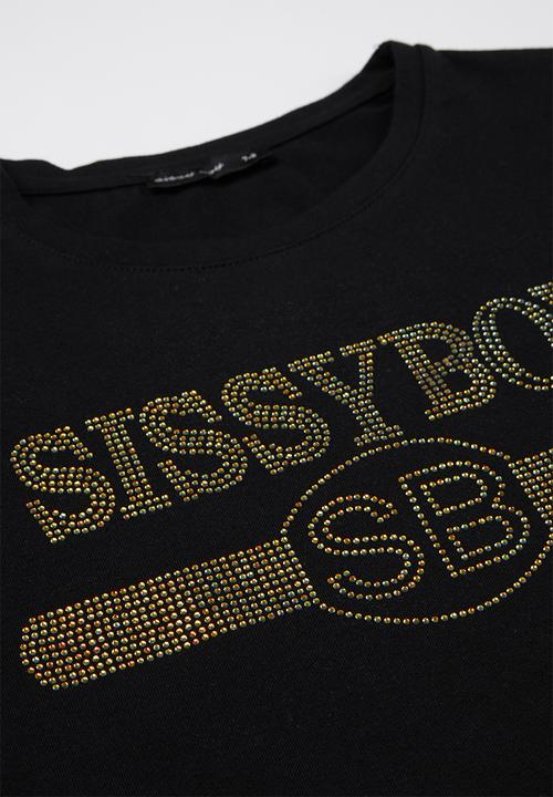 SISSY BOY - Boy crazy crop top - black