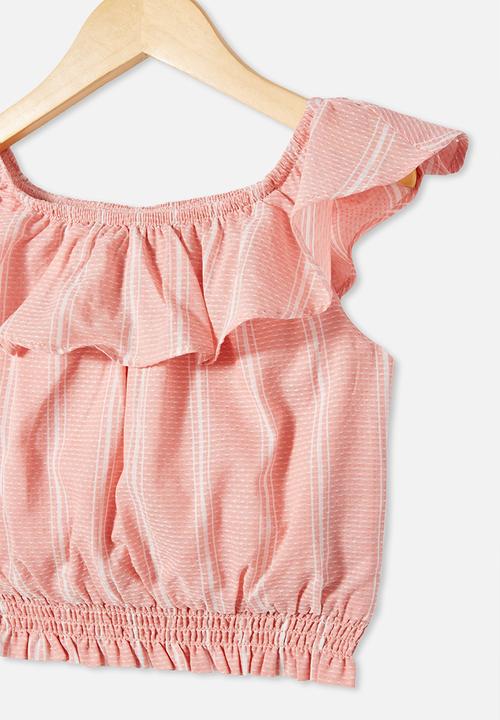 Cotton On - Gemima sleeveless ruffle top - smoked salmon