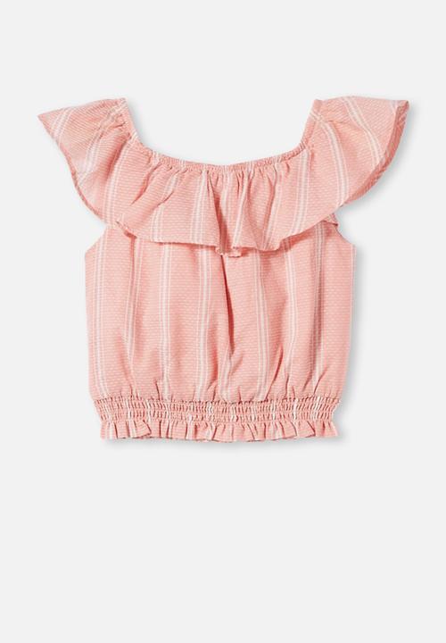 Cotton On - Gemima sleeveless ruffle top - smoked salmon