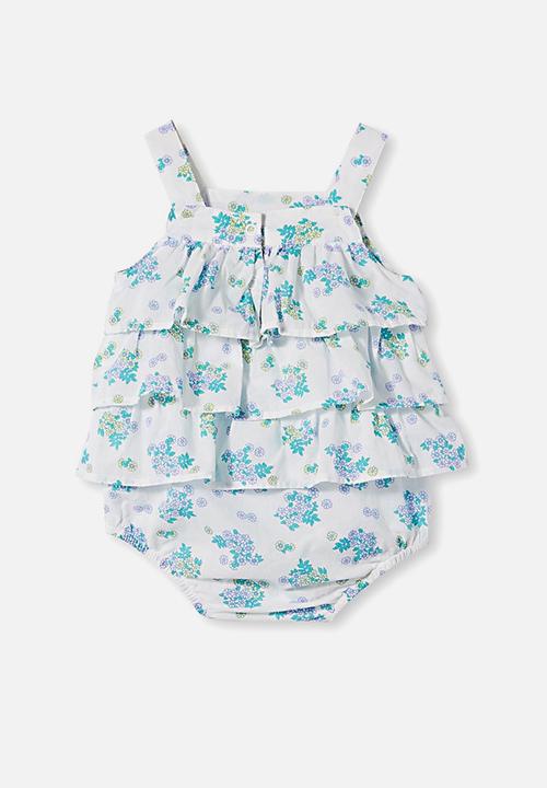 Cotton On - Tilly ruffle bubbysuit - blue