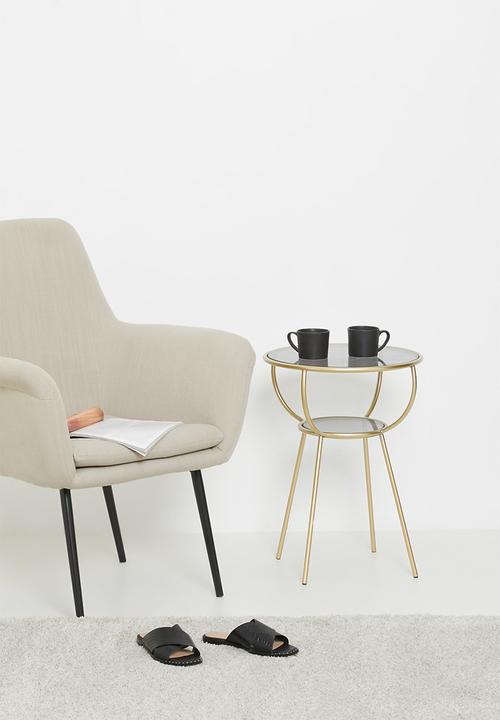 SF Collection - Petite side table - gold & smoke