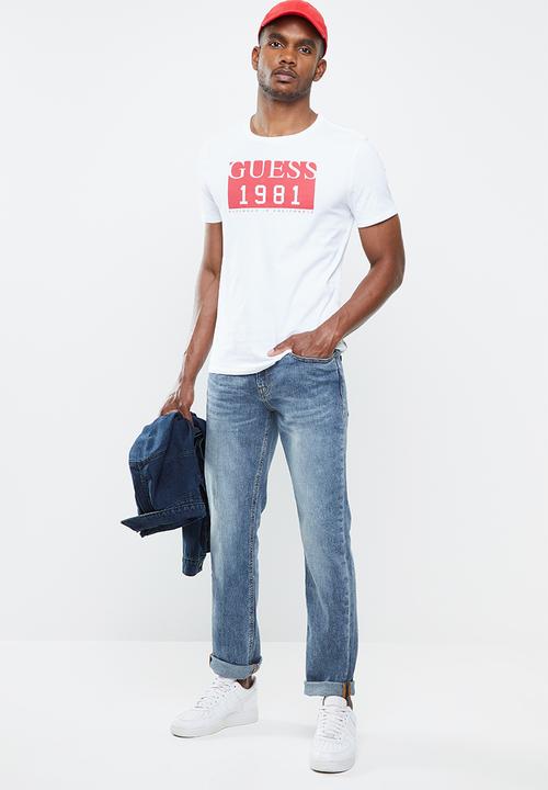 GUESS - Guess block print tee - white