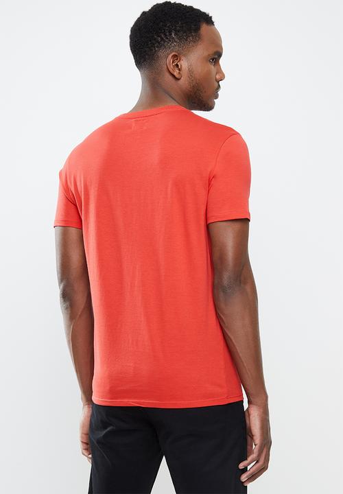 GUESS - Pima emb logo crew short sleeve tee - red