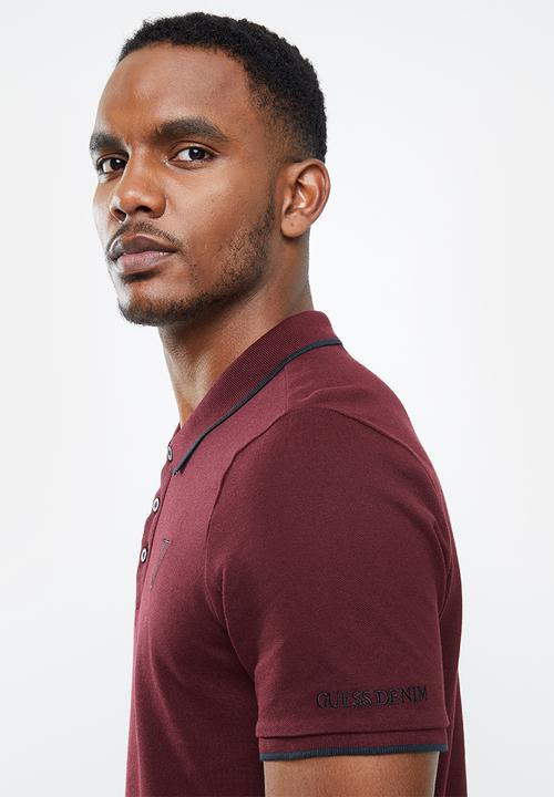 GUESS - Short sleeve Guess tipping polo - purple