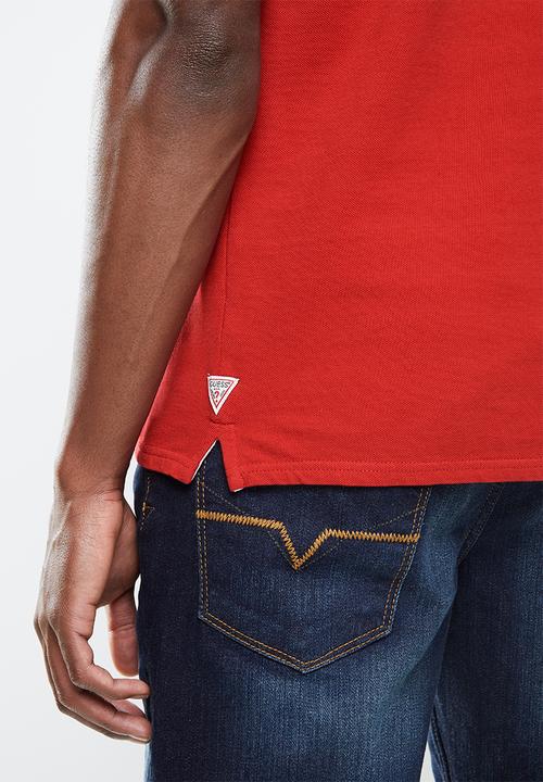 GUESS - Fashion polo with tipping - red