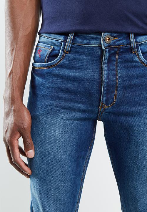 SOVIET - Commodus mens slim fit denim - blue