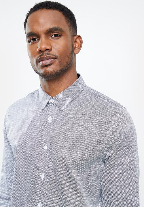 GUESS - Guess long sleeve shirt - white & black 