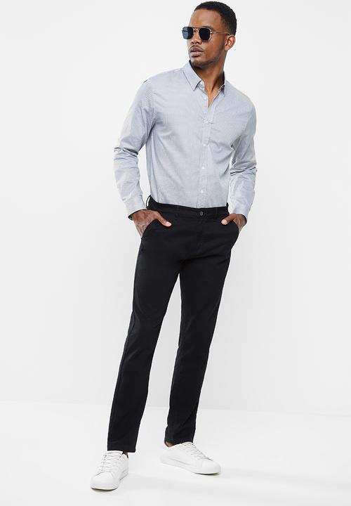 GUESS - Guess long sleeve shirt - white & black 
