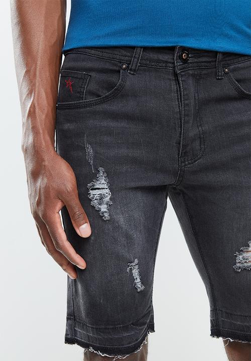 SOVIET - Brett mens denim short - black